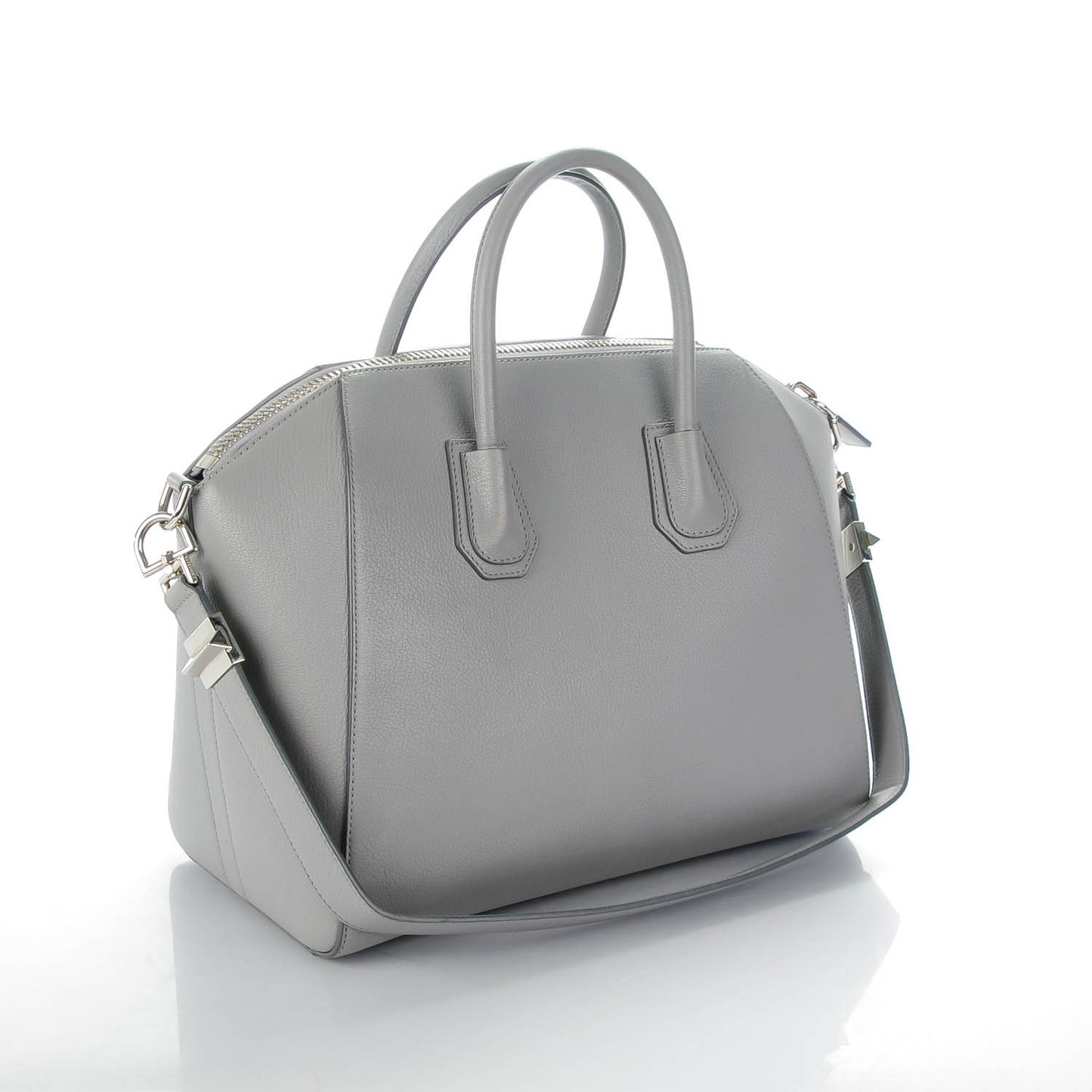 Sugar Goatskin Medium Antigona Pearl Grey