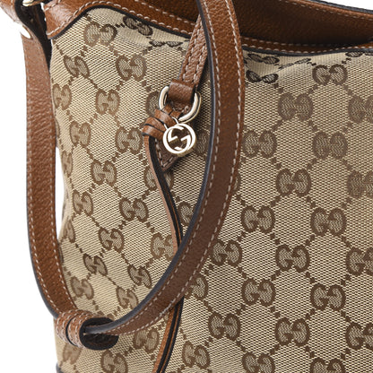 Gucci Monogram Textured Calfskin Medium Bree Foldover Tote Beige Ebony Nocciola 10 of 10