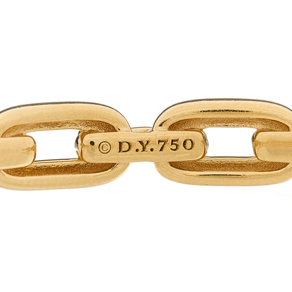 David Yurman 18K Yellow Gold Diamond 7mm Stax Chain Link Bracelet 4 of 4