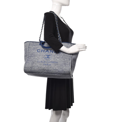 Chanel Canvas Large Deauville Tote Blue 3 of 11