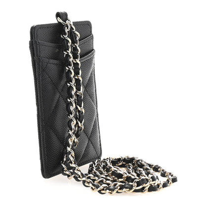 Chanel Caviar Quilted Card Holder On Chain Black 2 of 10
