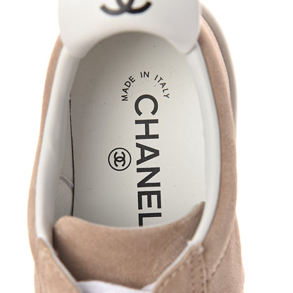 Chanel Suede Calfskin Womens Sneakers 36 Dark Beige 5 of 7