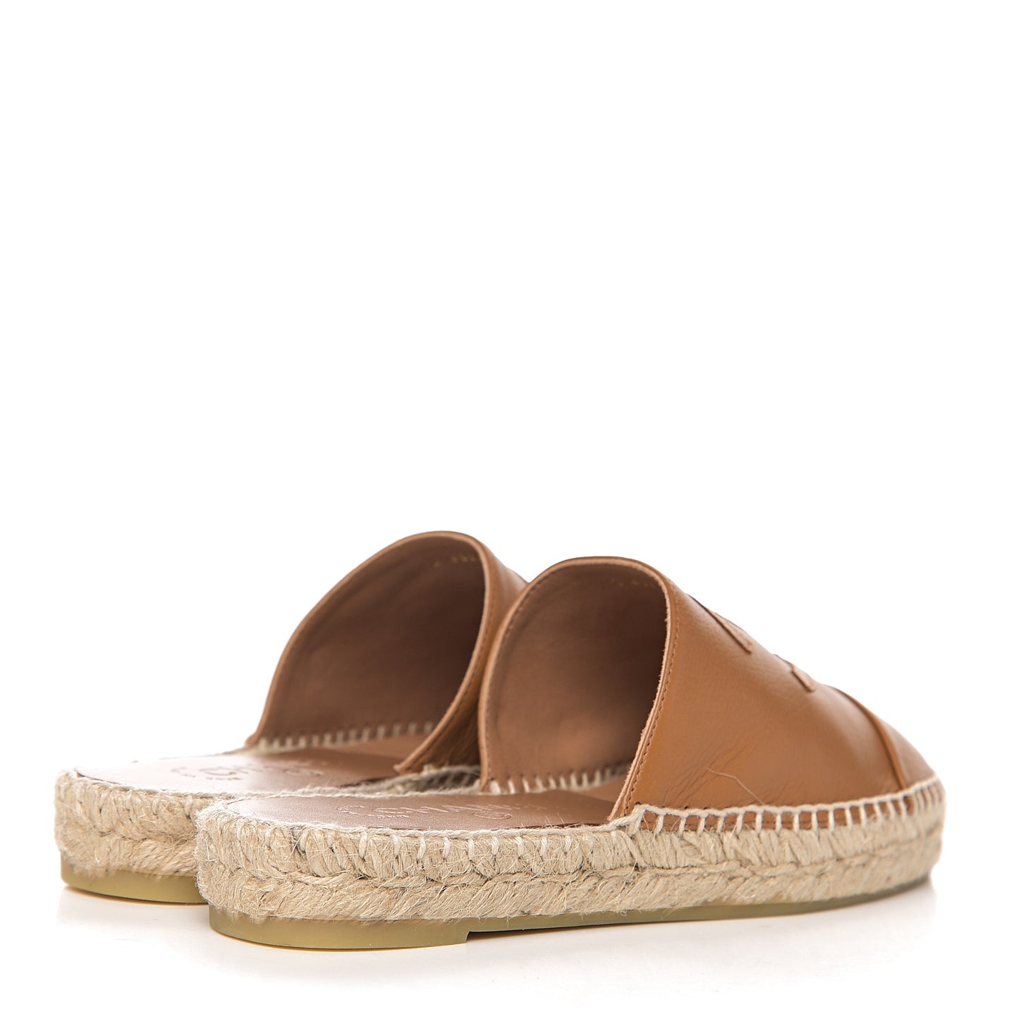 Calfskin CC Espadrille Mules 37 Light Brown