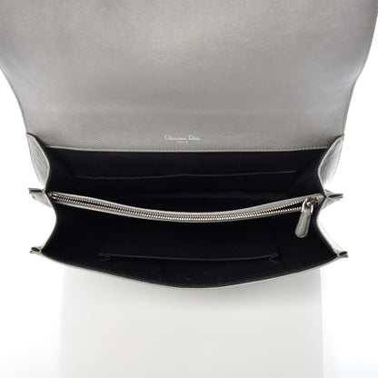 Christian Dior Metallic Grained Calfskin Diorama Satchel Silver 5 of 10