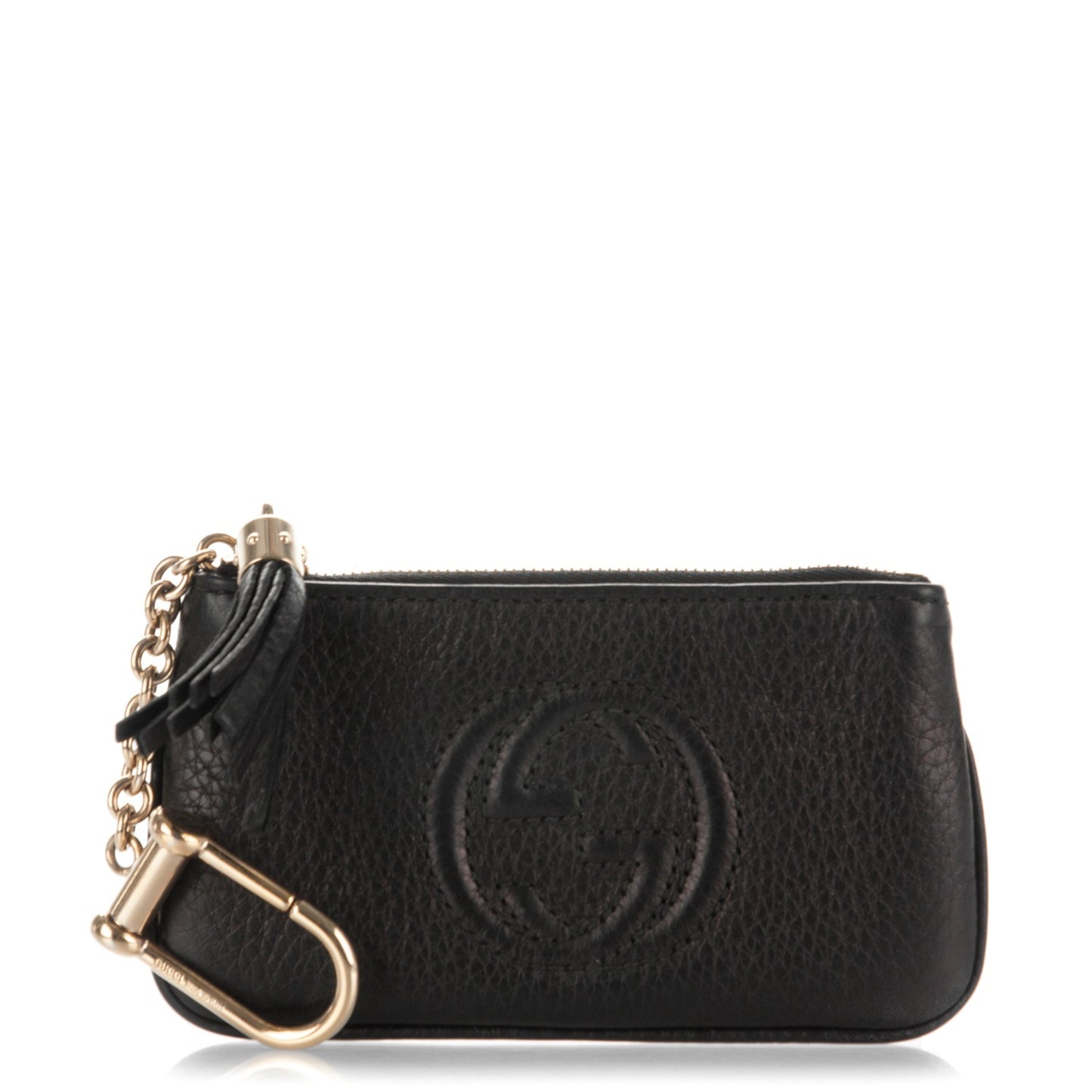 Pebbled Calfskin Soho Key Case Black