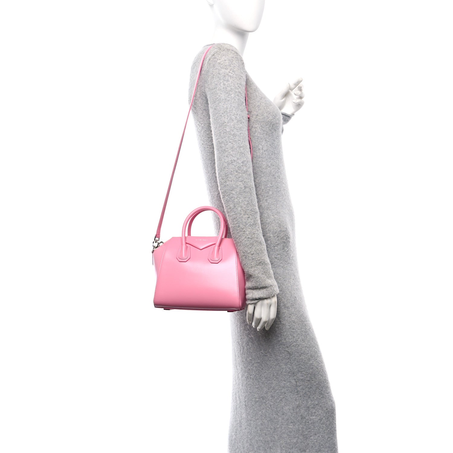 Givenchy Shiny Lord Calfskin Mini Antigona Bright Pink 2 of 10