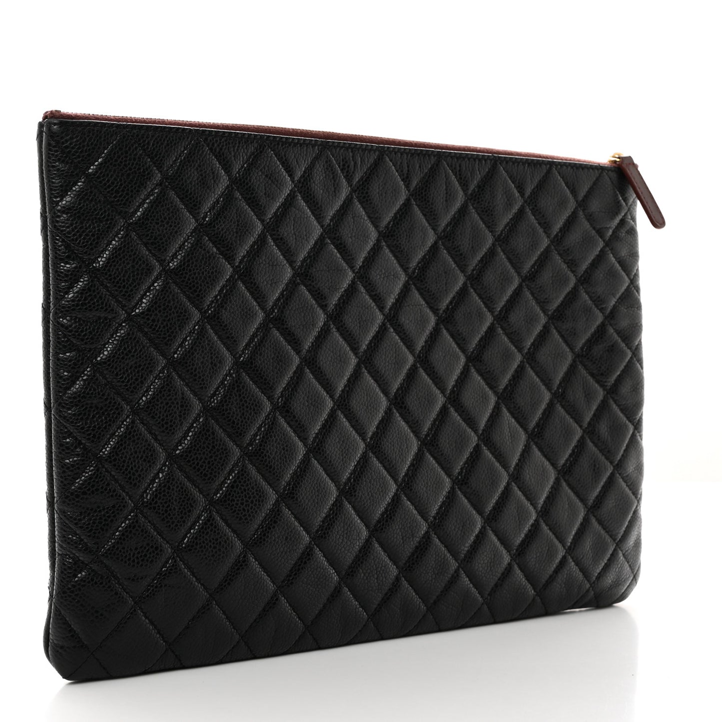 Caviar Quilted Large Cosmetic Case Black