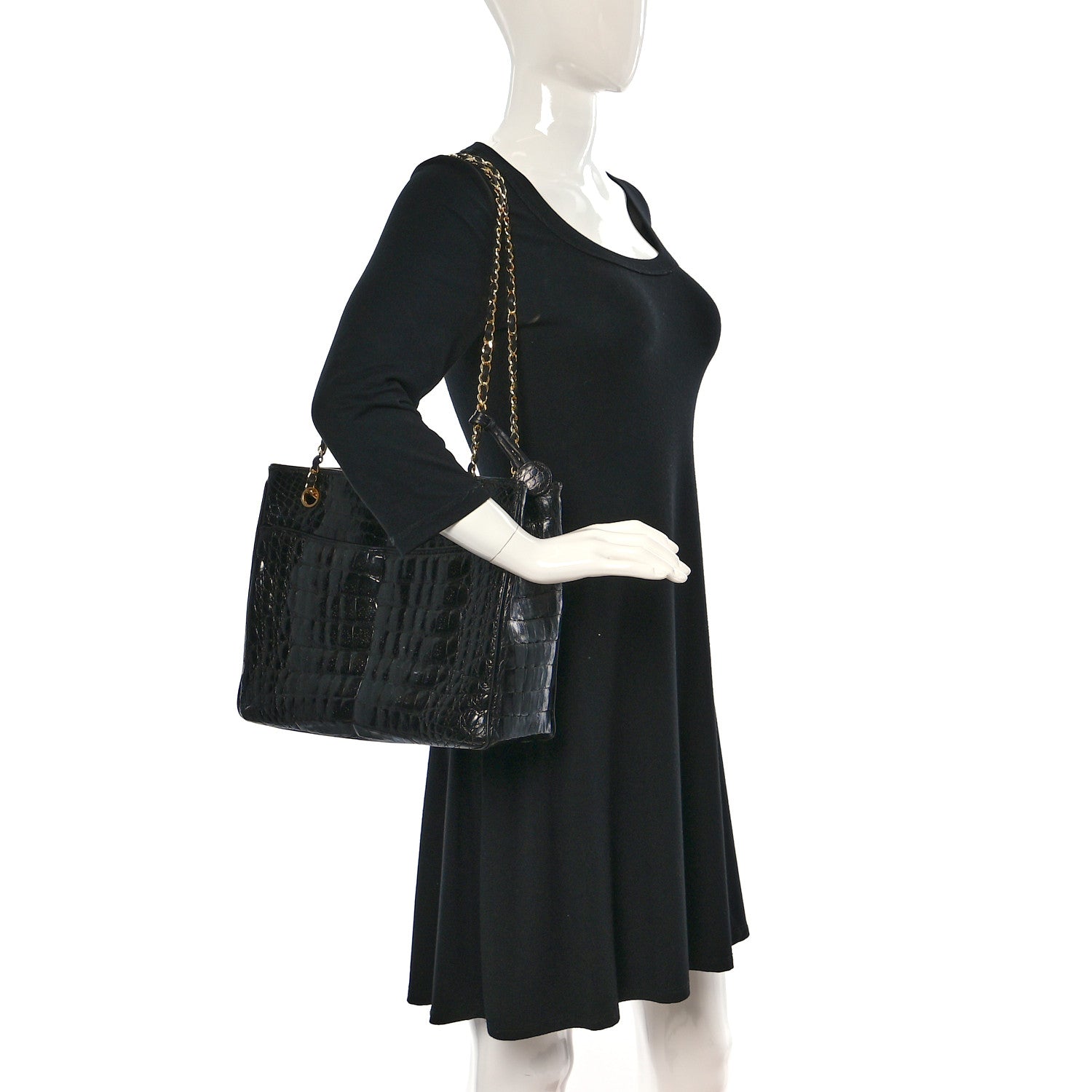 Chanel Alligator Tote Black 2 of 12