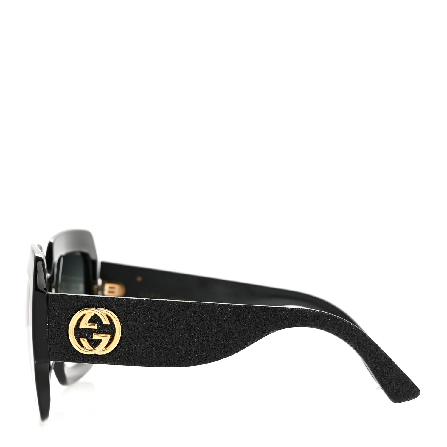 Gucci Square Frame Glitter GG0102S Sunglasses Black 3 of 9