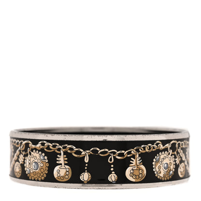Hermes Enamel Printed Wide Bracelet Black 3 of 4