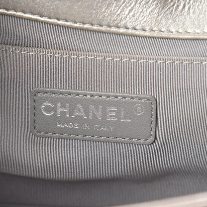 Chanel Metallic Lambskin Quilted Medium Boy Flap Silver 6 of 10