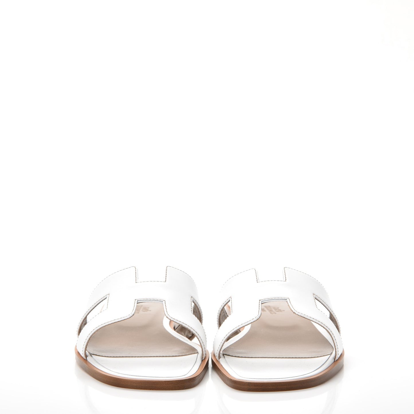 Box Calfskin Oran Sandals 38 White