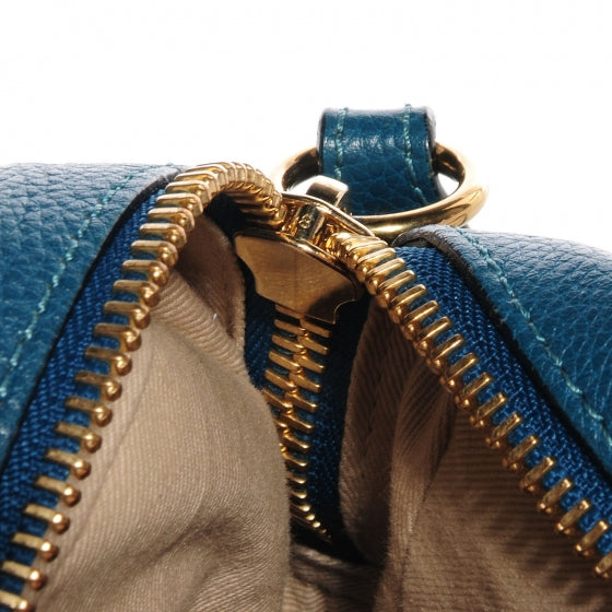 Calfskin Medium Military Paraty Peacock Blue