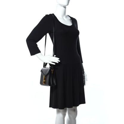Saint Laurent Grain de Poudre Mini Classic Monogram Cassandra Top Handle Black Rouge Legion 2 of 15