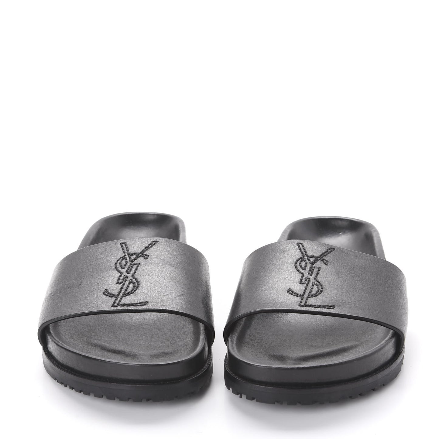 Calfskin Monogram Jimmy Joan Slide Sandals 37 Black