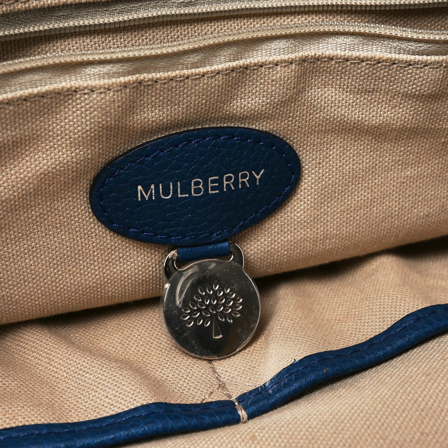 Classic Grained Calfskin Alice Satchel Blue