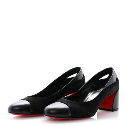 Christian Louboutin Suede Calfskin Miss Duvette 55mm Cap Toe Pumps 39 Black 3 of 8