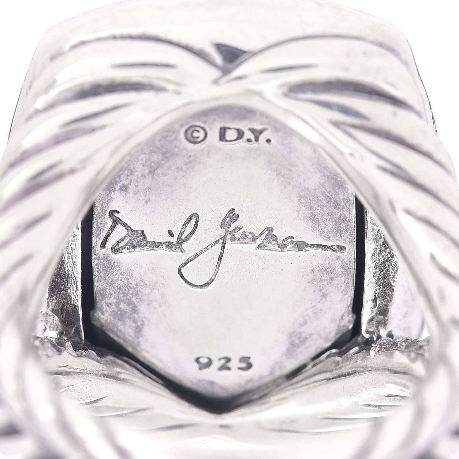 David Yurman Sterling Silver Diamond Black Orchid 20mm Albion Ring 54 6.75 5 of 5