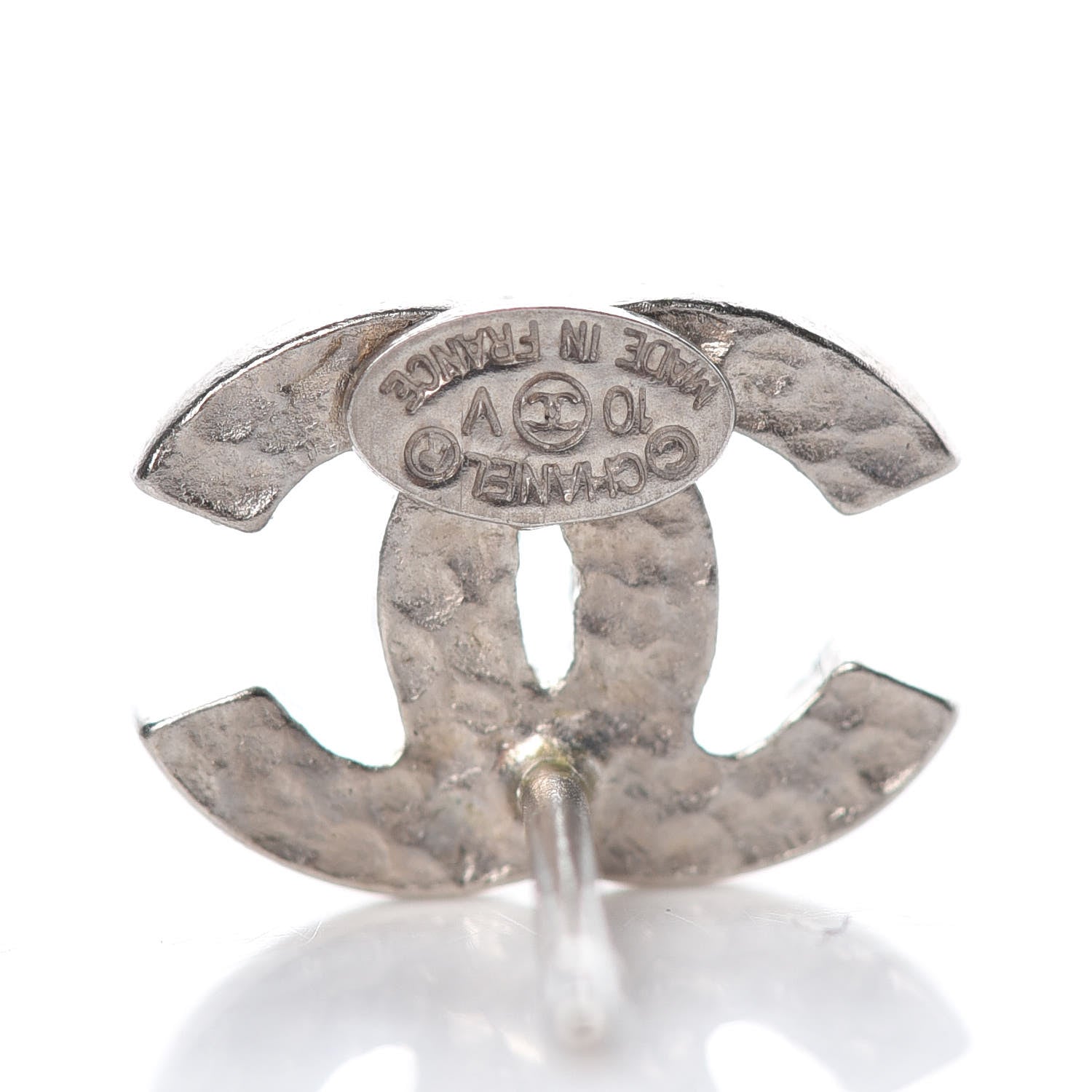 Chanel Crystal Mini Timeless CC Earrings Silver 3 of 4
