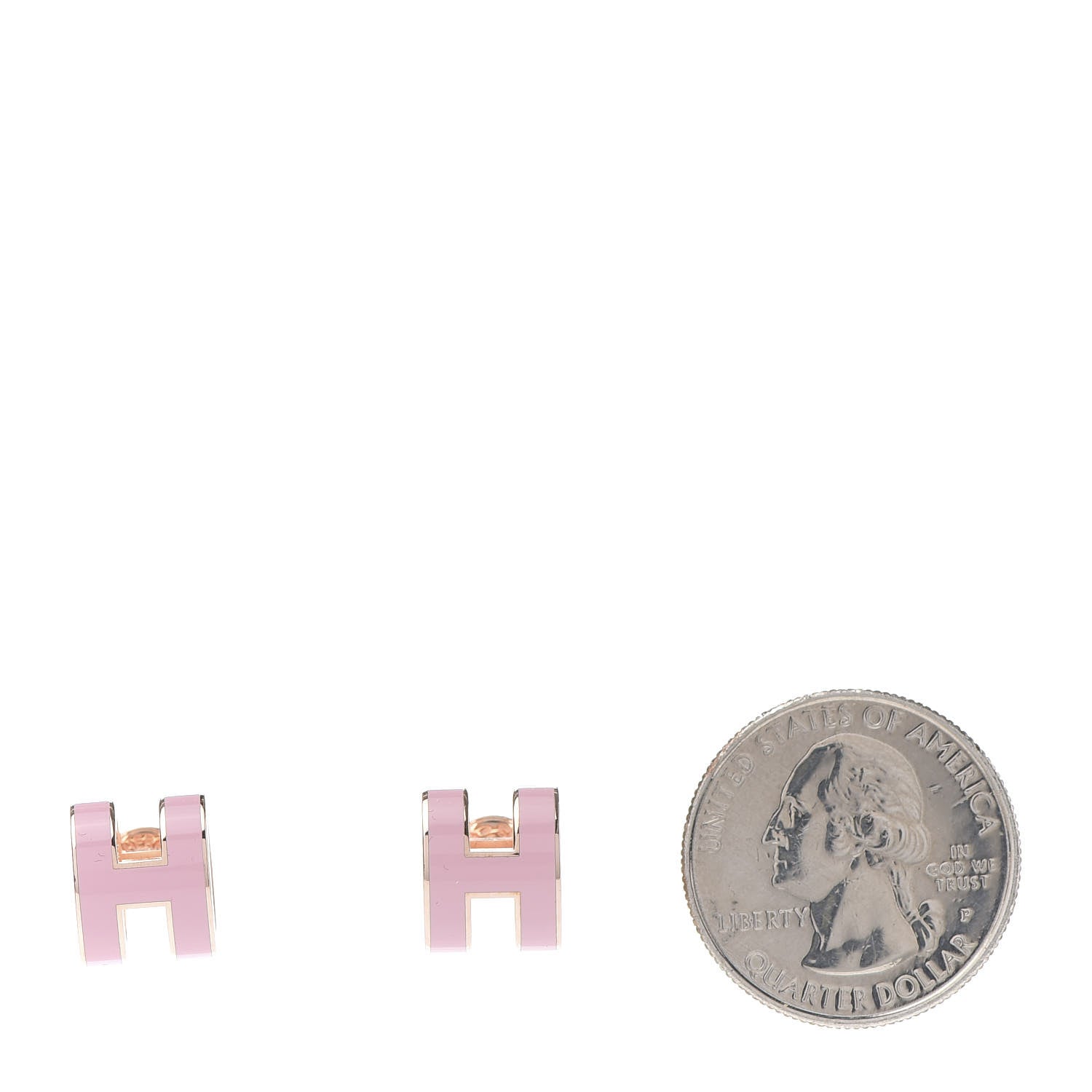 Hermes Rose Gold Lacquered Pop H Earrings Rose Dragee 2 of 6