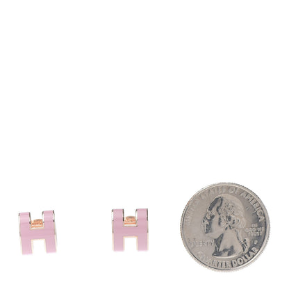 Hermes Rose Gold Lacquered Pop H Earrings Rose Dragee 2 of 6
