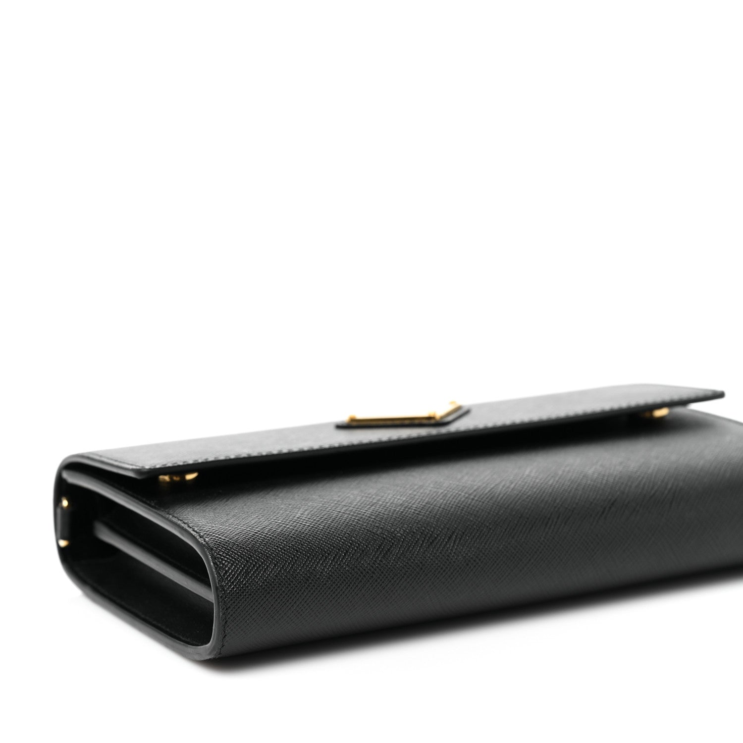 Prada Saffiano Wallet With Shoulder Strap Black 7 of 8