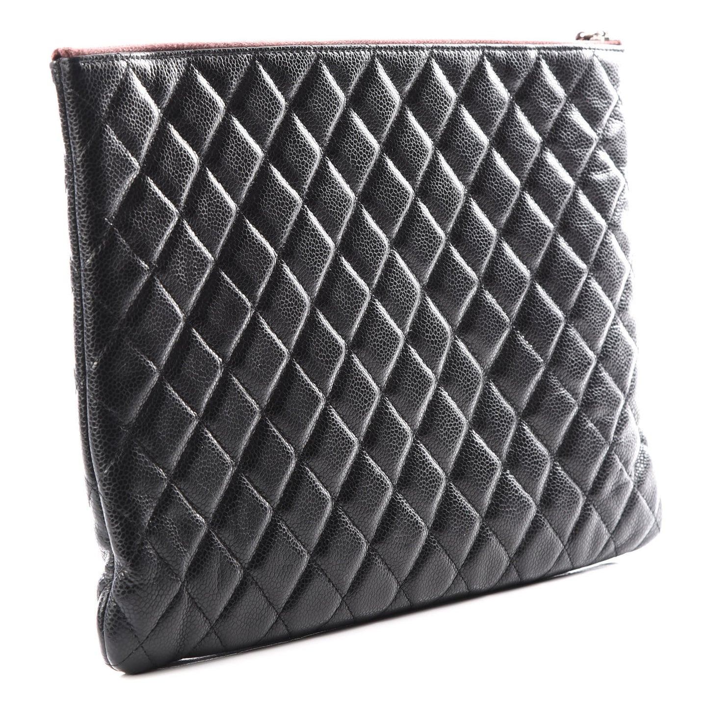 Caviar Quilted Large Cosmetic Case Black