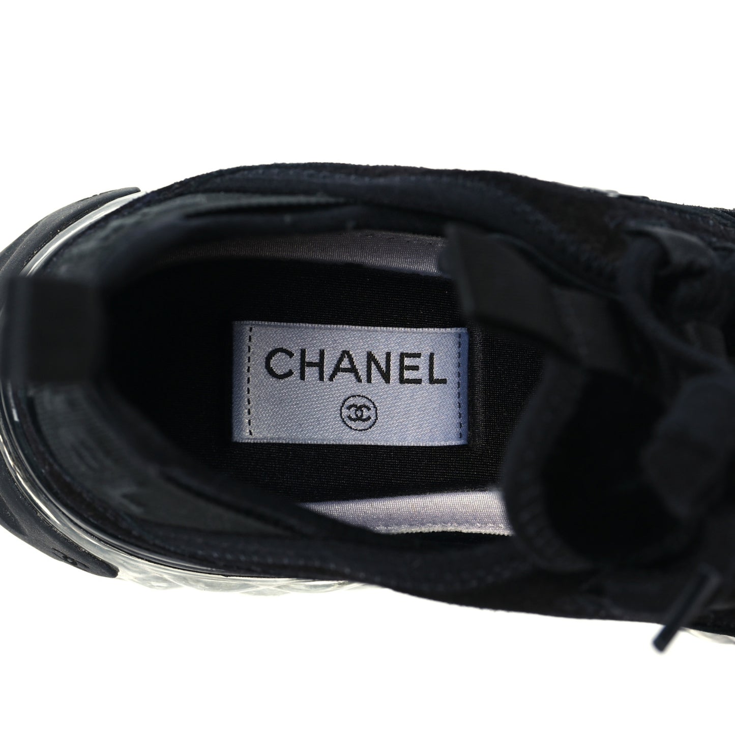 Velvet Calfskin Mixed Fibers CC Sneakers 39 Black