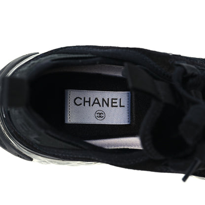 Chanel Velvet Calfskin Mixed Fibers CC Sneakers 39 Black 7 of 9