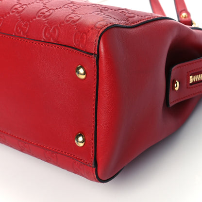 Gucci Guccissima Signature Medium Shoulder Tote Bag Red 11 of 15