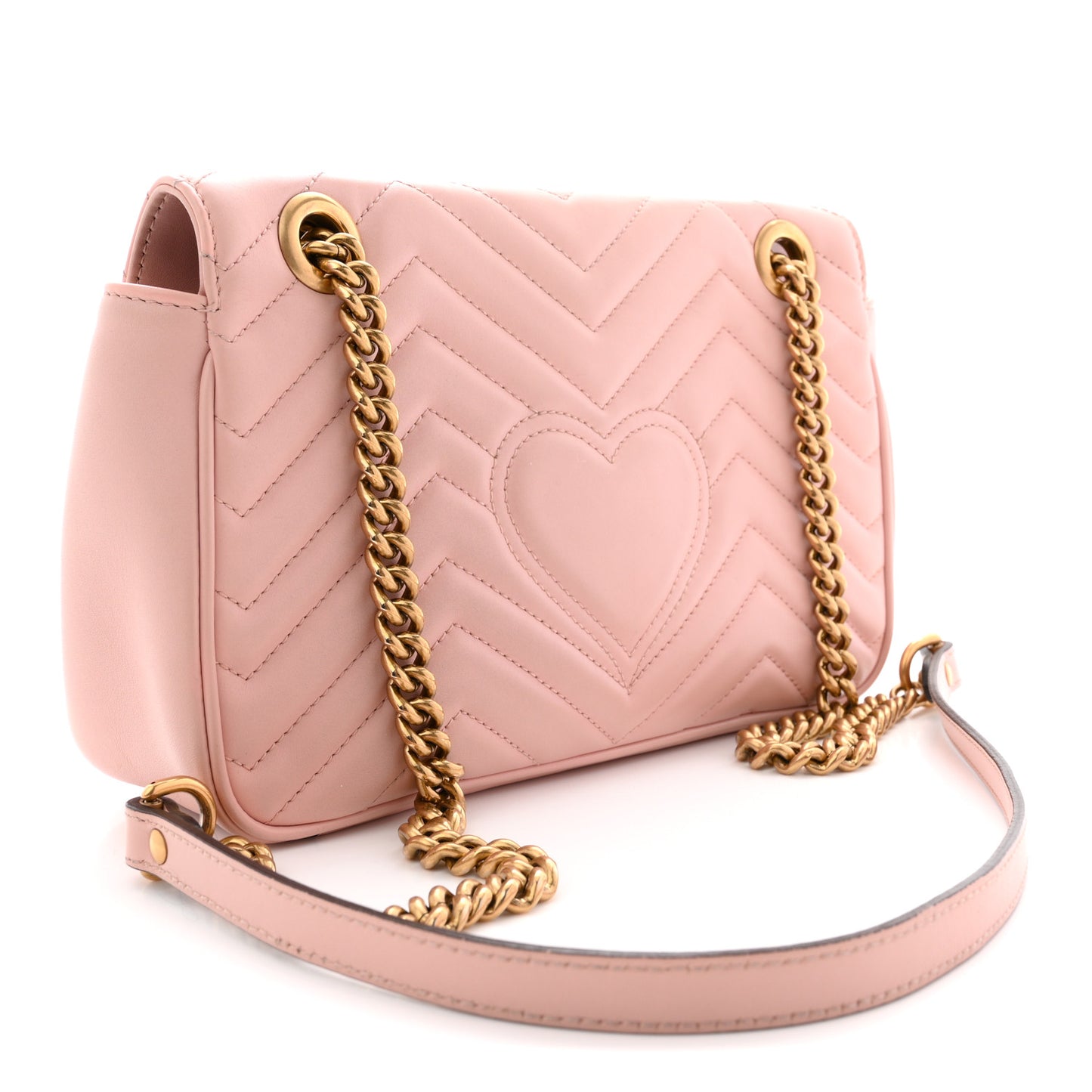Calfskin Matelasse Small GG Marmont Shoulder Bag Perfect Pink
