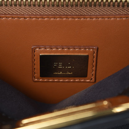 Fendi Vitello Seta Elaphe Nappa Grommet Medium Peekaboo Iconic Satchel Black Multicolor 7 of 7