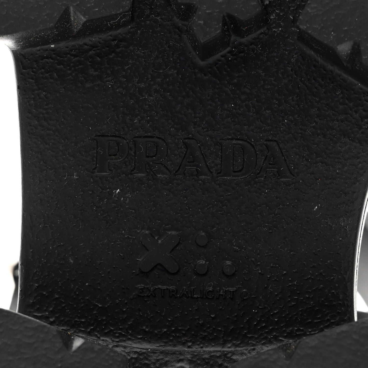 Prada Foam Rubber Metal Triangle Logo Monolith 55mm Soft Cage Sandals 37 Black 9 of 10