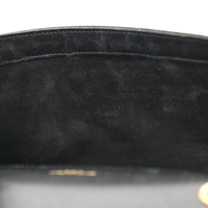 Saint Laurent Grain De Poudre Textured Mixed Matelasse Triquilt Small Monogram Satchel Black 12 of 13