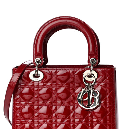 Christian Dior Patent Cannage Medium Lady Dior Red 7 of 13