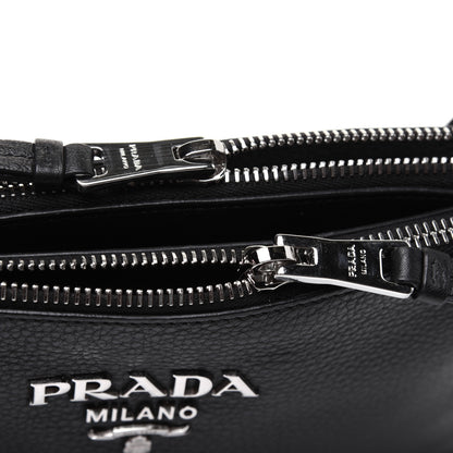 Prada Vitello Phenix Double Zip Crossbody Bag Black 13 of 18