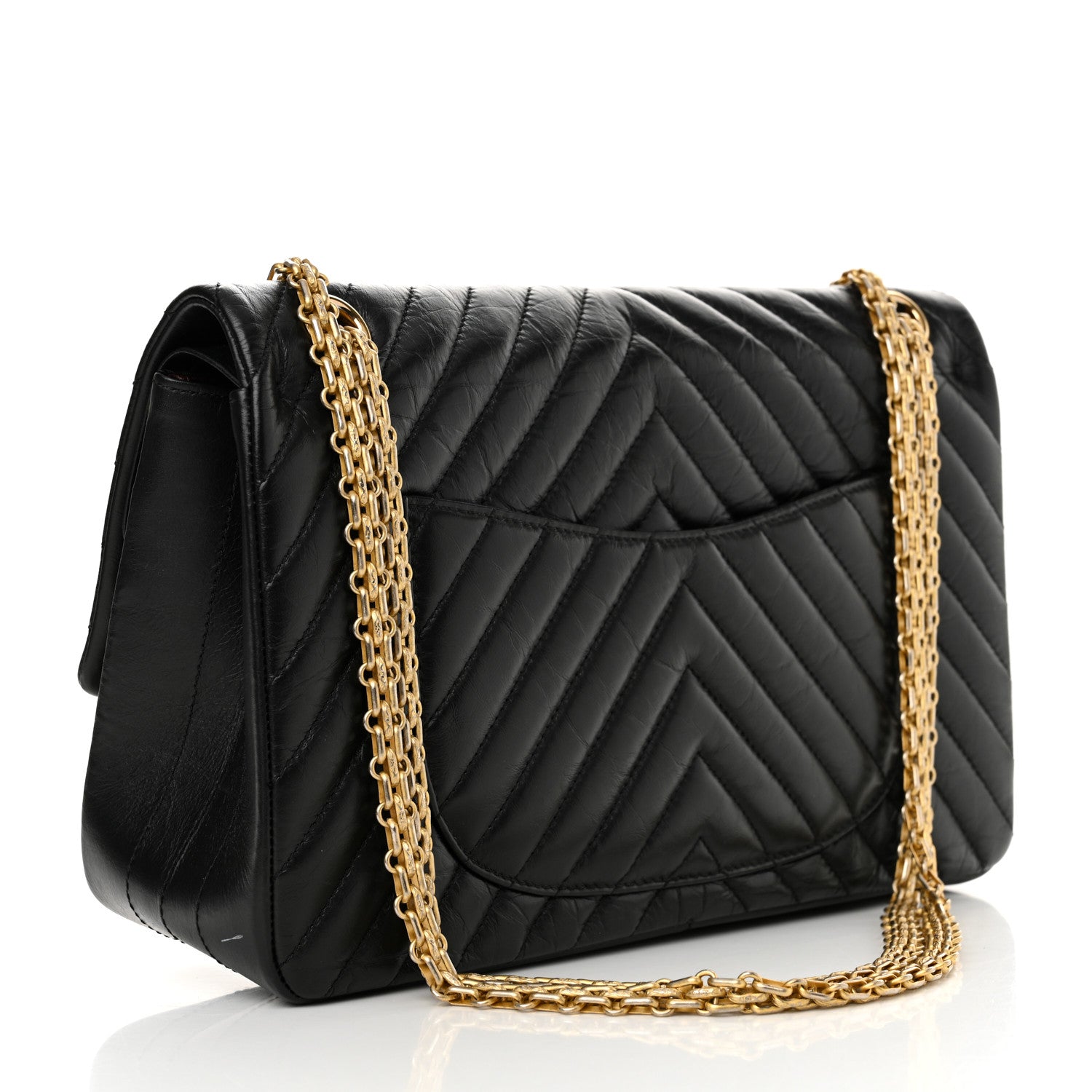 Chanel Aged Calfskin Chevron Quilted 2.55 Reissue 226 Flap Black 3 of 11