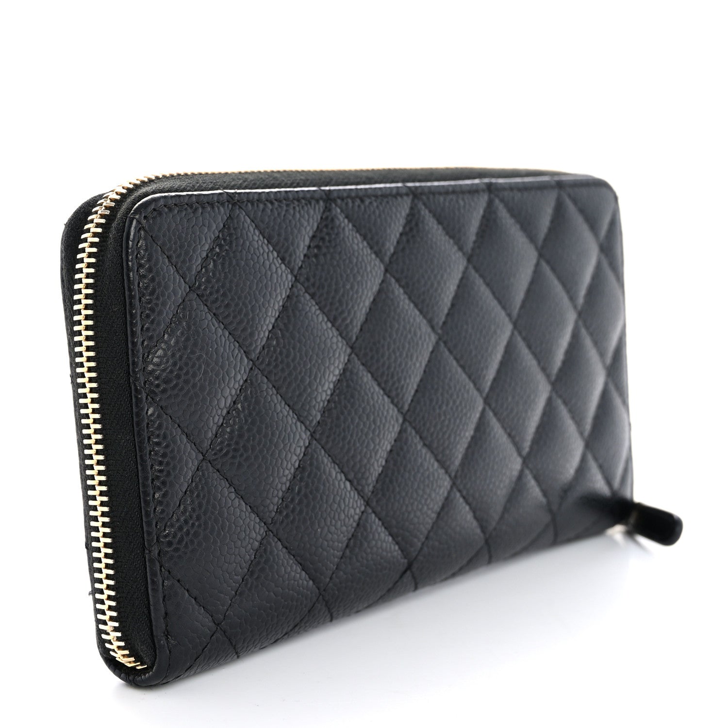 Chanel Caviar Quilted Large Gusset Zip Around Wallet Black 3 of 13