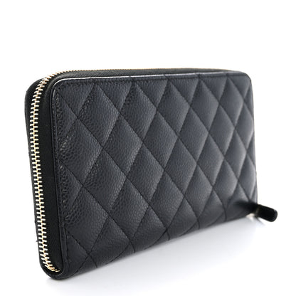 Chanel Caviar Quilted Large Gusset Zip Around Wallet Black 3 of 13