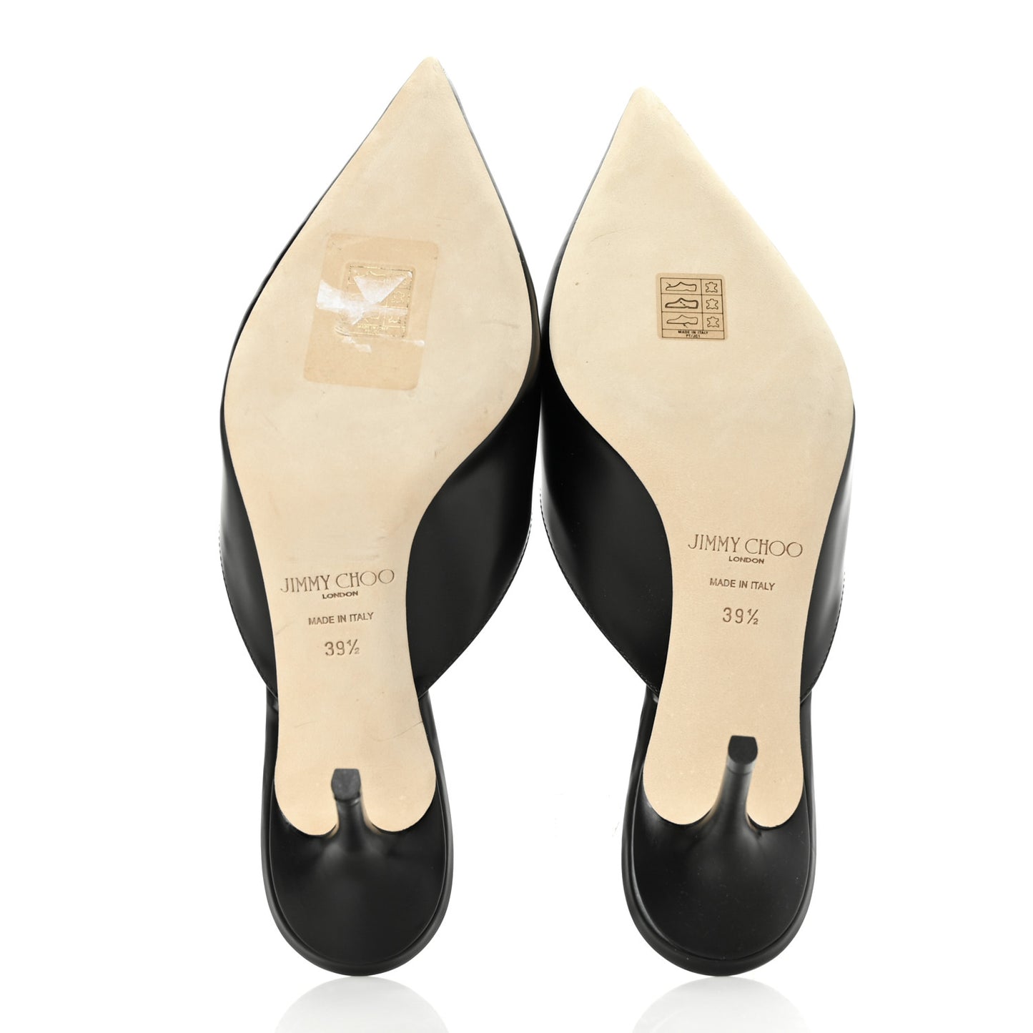 Liquid Calfskin Rav 65 Pointed Toe Mule Pumps 39.5 Black