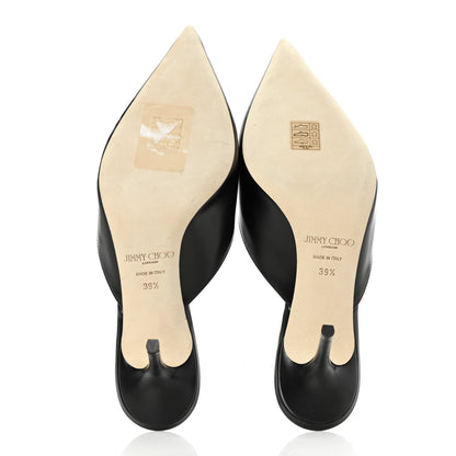 Jimmy Choo Liquid Calfskin Rav 65 Pointed Toe Mule Pumps 39.5 Black 5 of 7