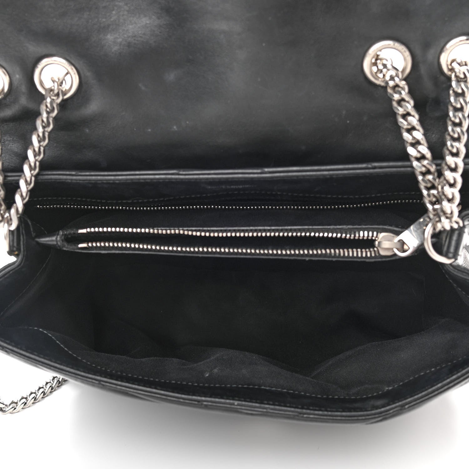 Saint Laurent Calfskin Y Quilted Monogram Medium Loulou Chain Satchel Black 5 of 14