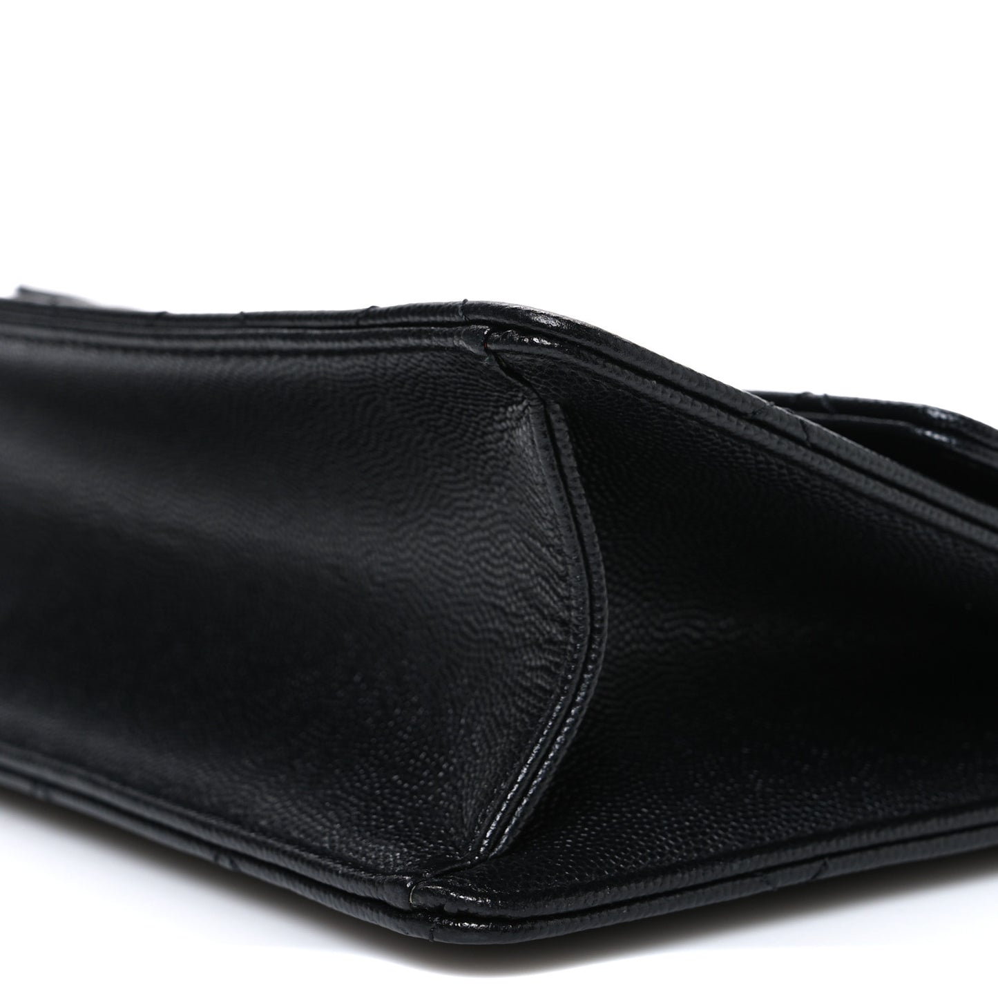 Caviar Quilted Chain Frame Flap Black