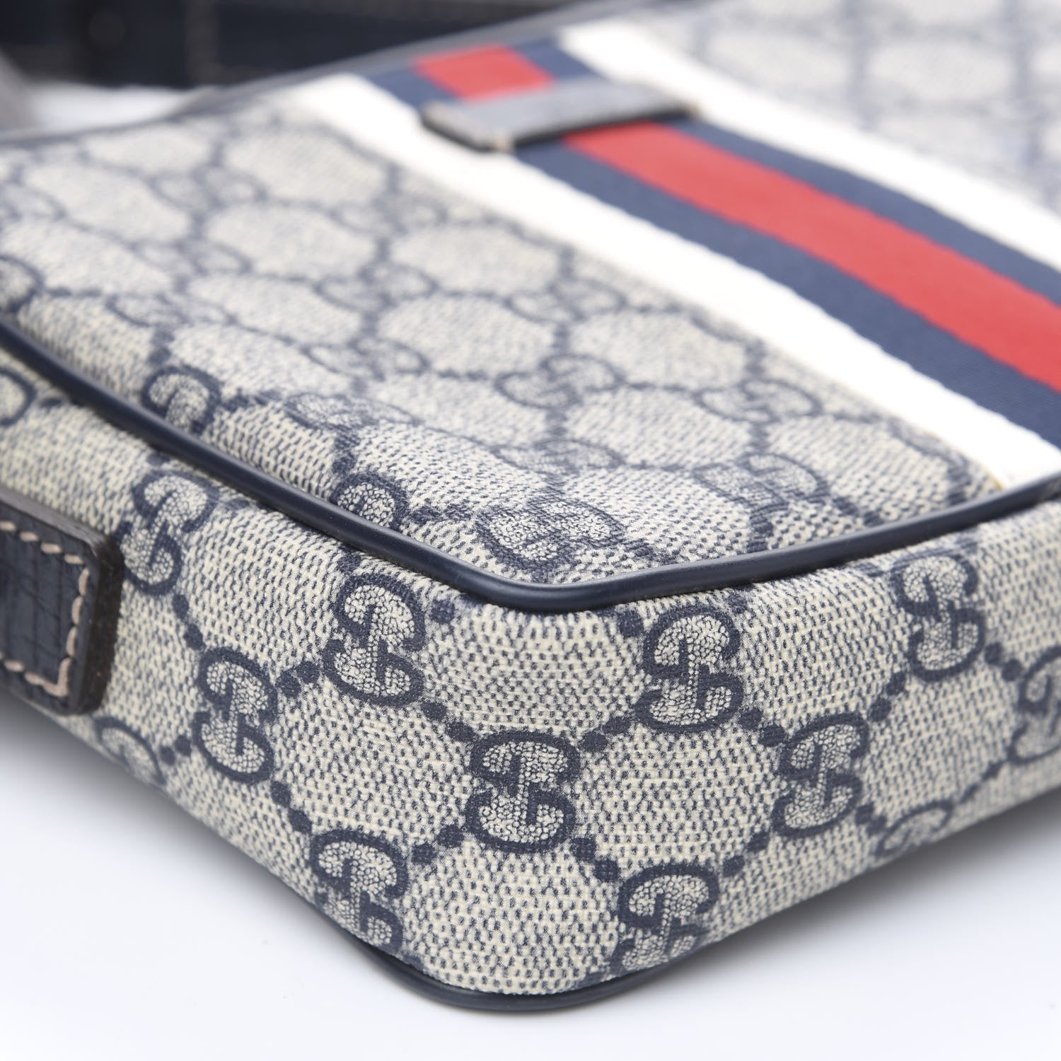 Gucci GG Supreme Monogram Web Small Shoulder Bag Navy 7 of 12