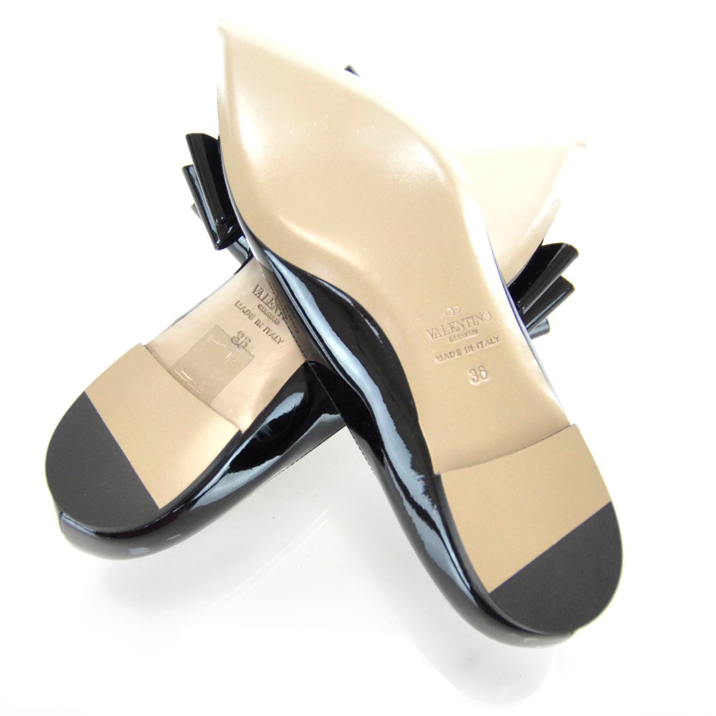 Patent Couture Bow Flats 36 Black