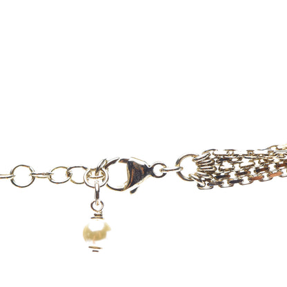 Chanel Crystal Pearl Multi Strand Chain CC Arrow Necklace Gold 4 of 5