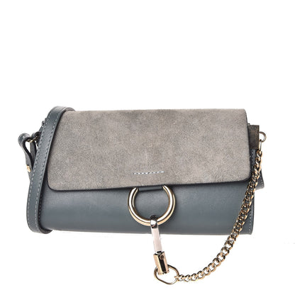 Chloe Suede Calfskin Faye Wallet On Strap Cloudy Blue 1 of 10