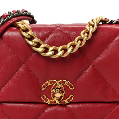 Chanel Goatskin Quilted Medium Chanel 19 Flap Red 8 of 11