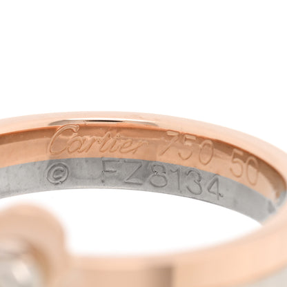 Cartier 18K White Pink Gold Double Heart Ring 50 5.25 3 of 4
