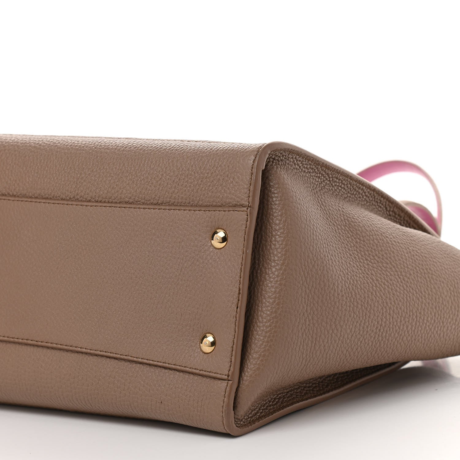 Salvatore Ferragamo Grained Calfskin Double Handle Medium Amy Tote Beige Pink 6 of 11